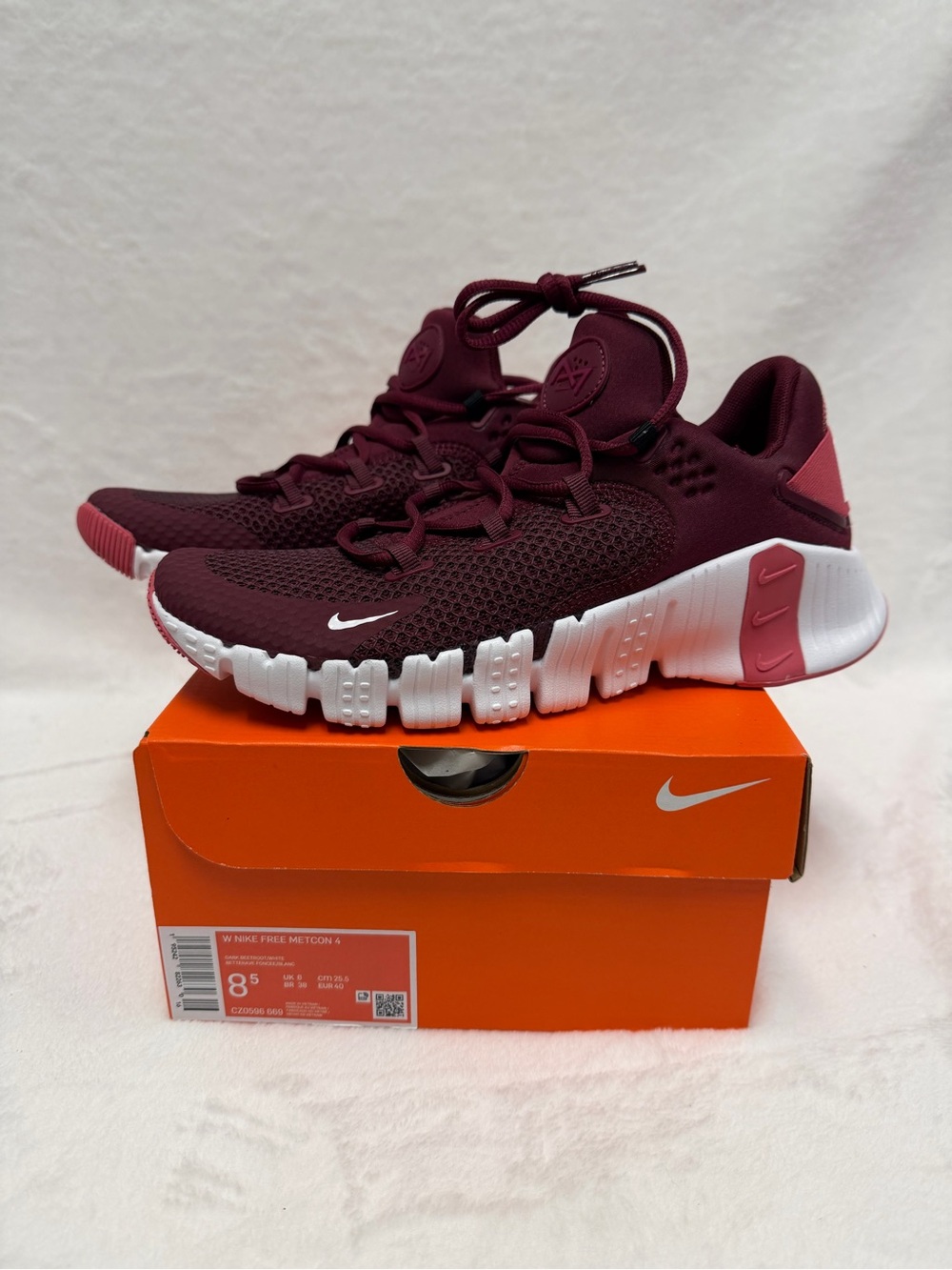 Nike Burgundy and Pink Mesh Training Sneakers